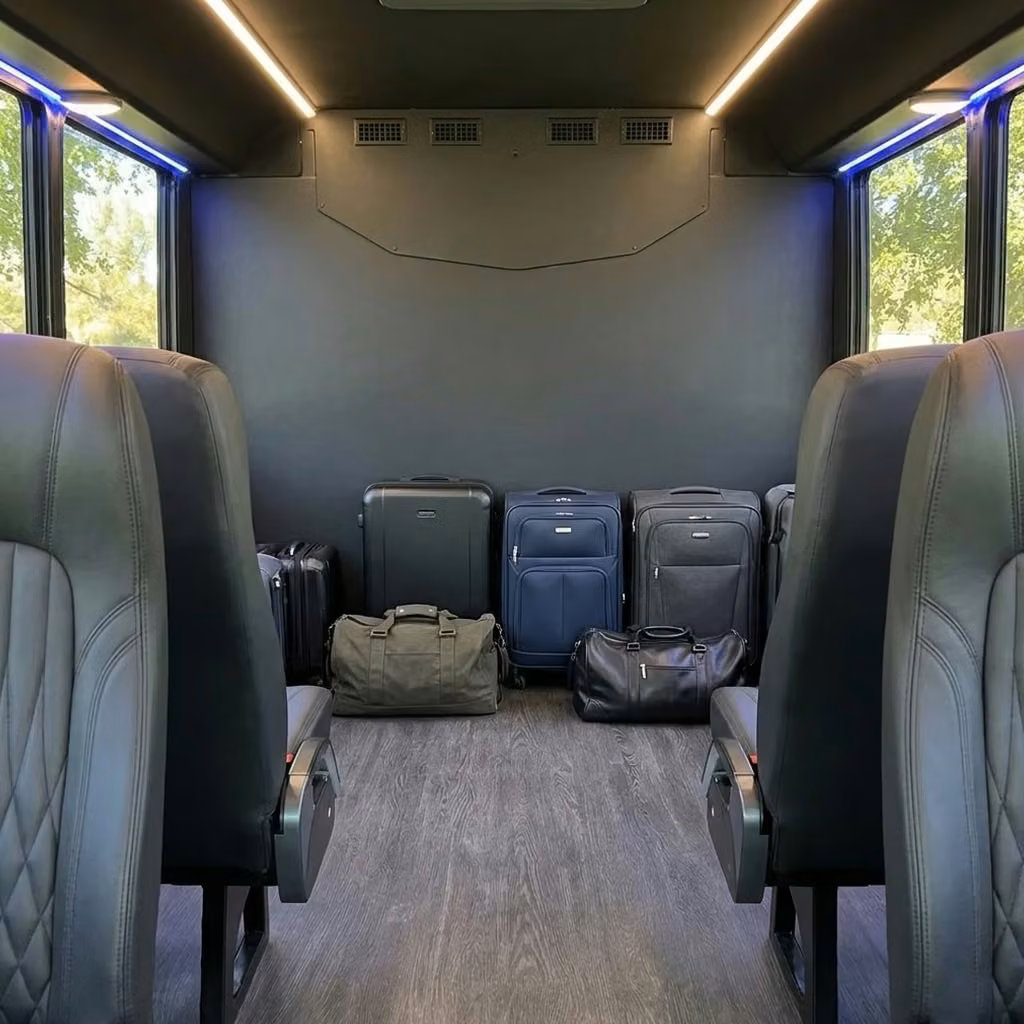 miami lakes 20 passenger minibus luggage area