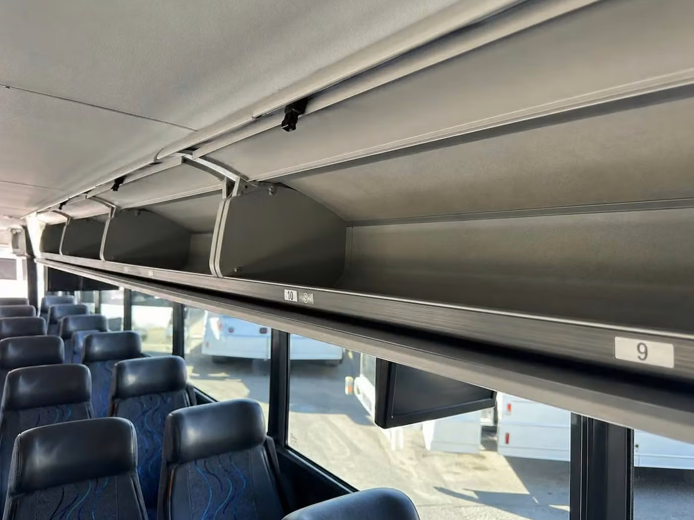 miami lakes 28 passenger minibus overhead storage