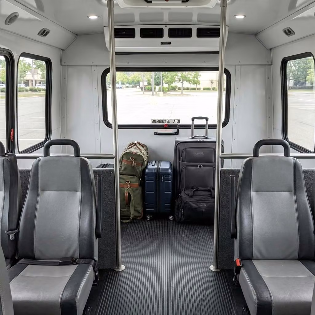miami lakes 30 passenger minibus luggage area