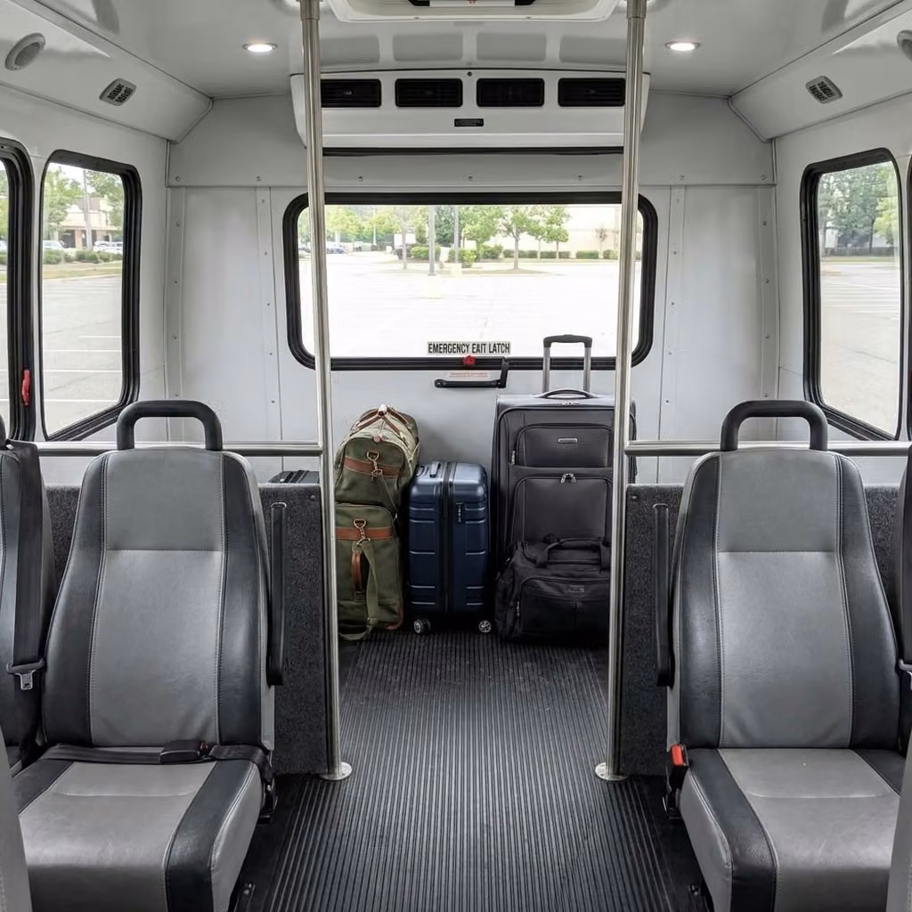 miami lakes 35 passenger minibus luggage area