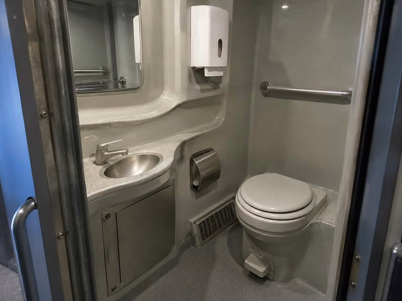 miami lakes 56 passenger charter bus onboard restroom
