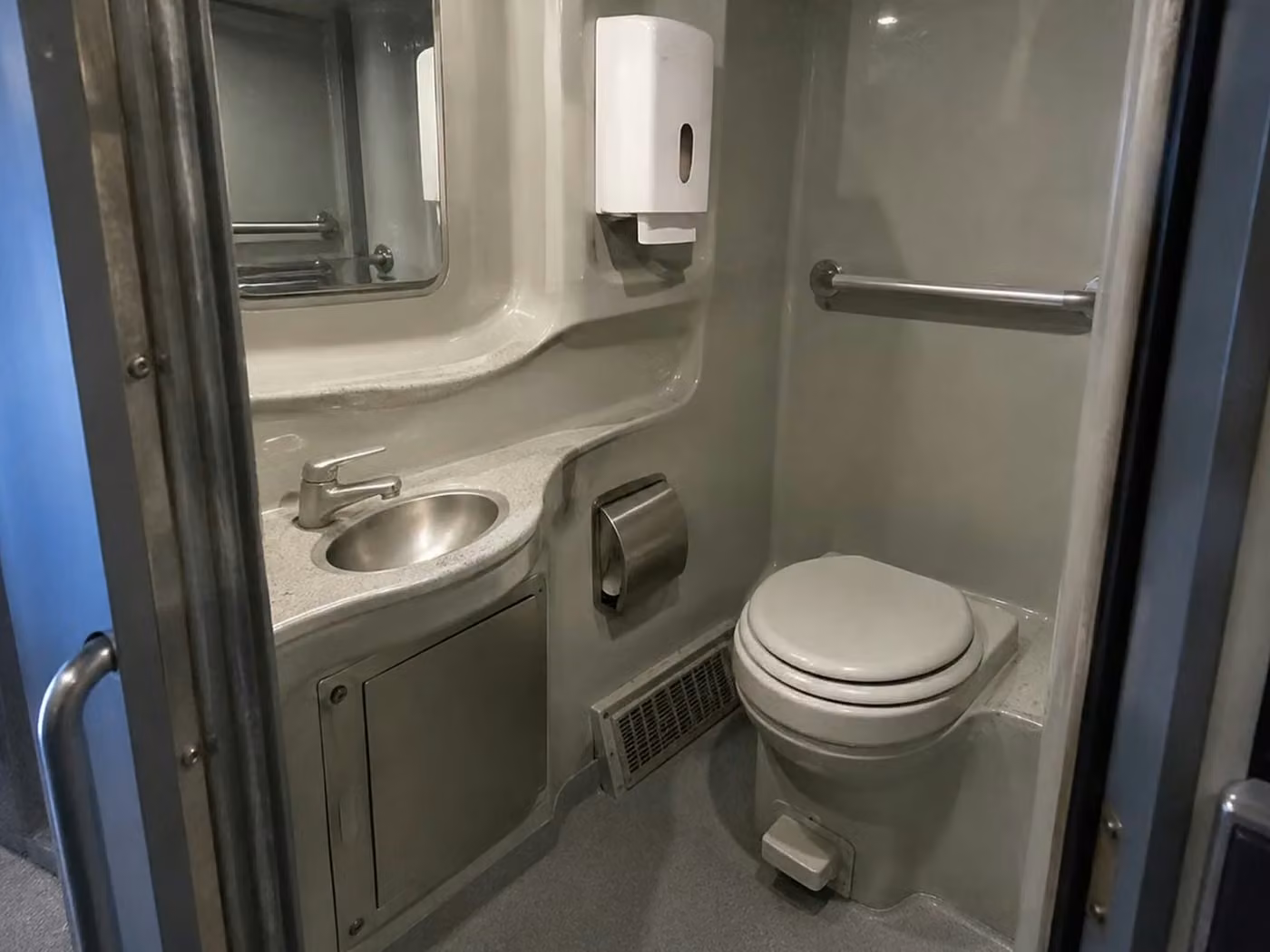 miami lakes charter bus onboard restroom
