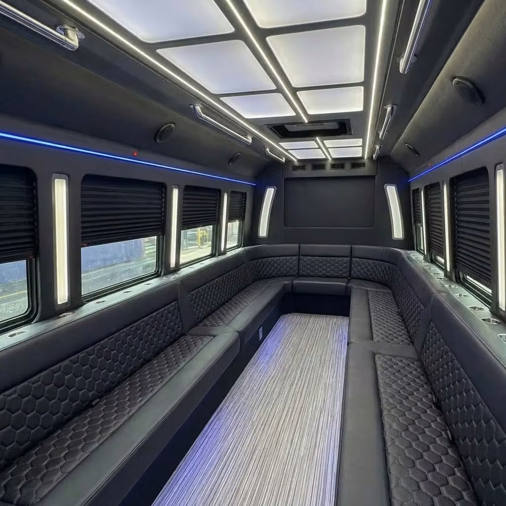 miami lakes party bus wraparound seating