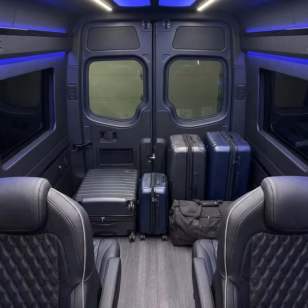 miami lakes sprinter van rental with driver luggage area